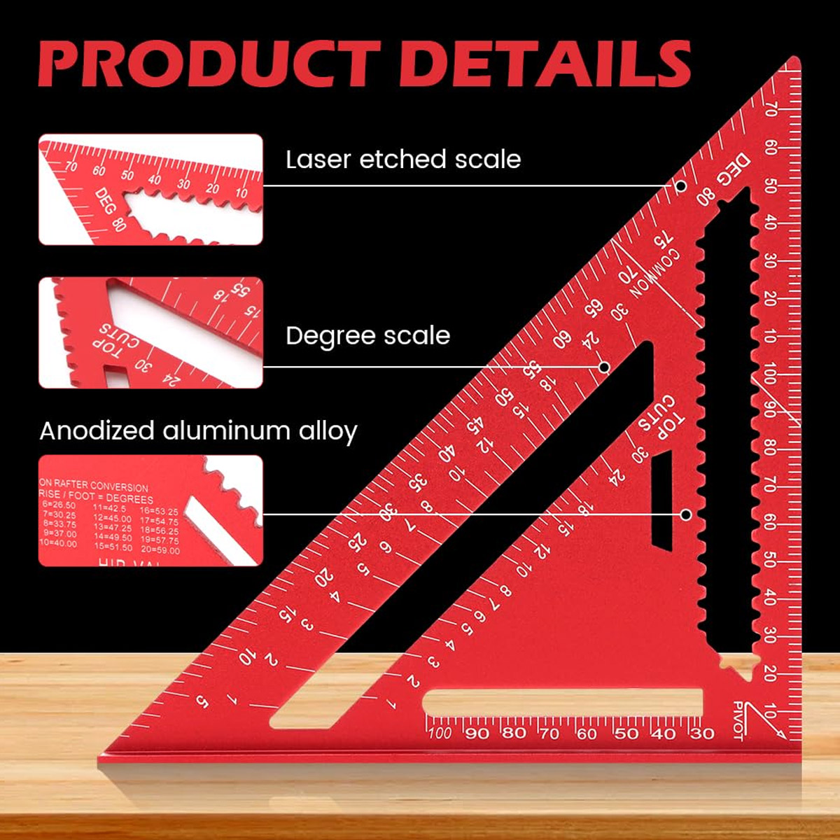 Aluminum Alloy Speed Square Hi - Woodworking Workshop recension och pris