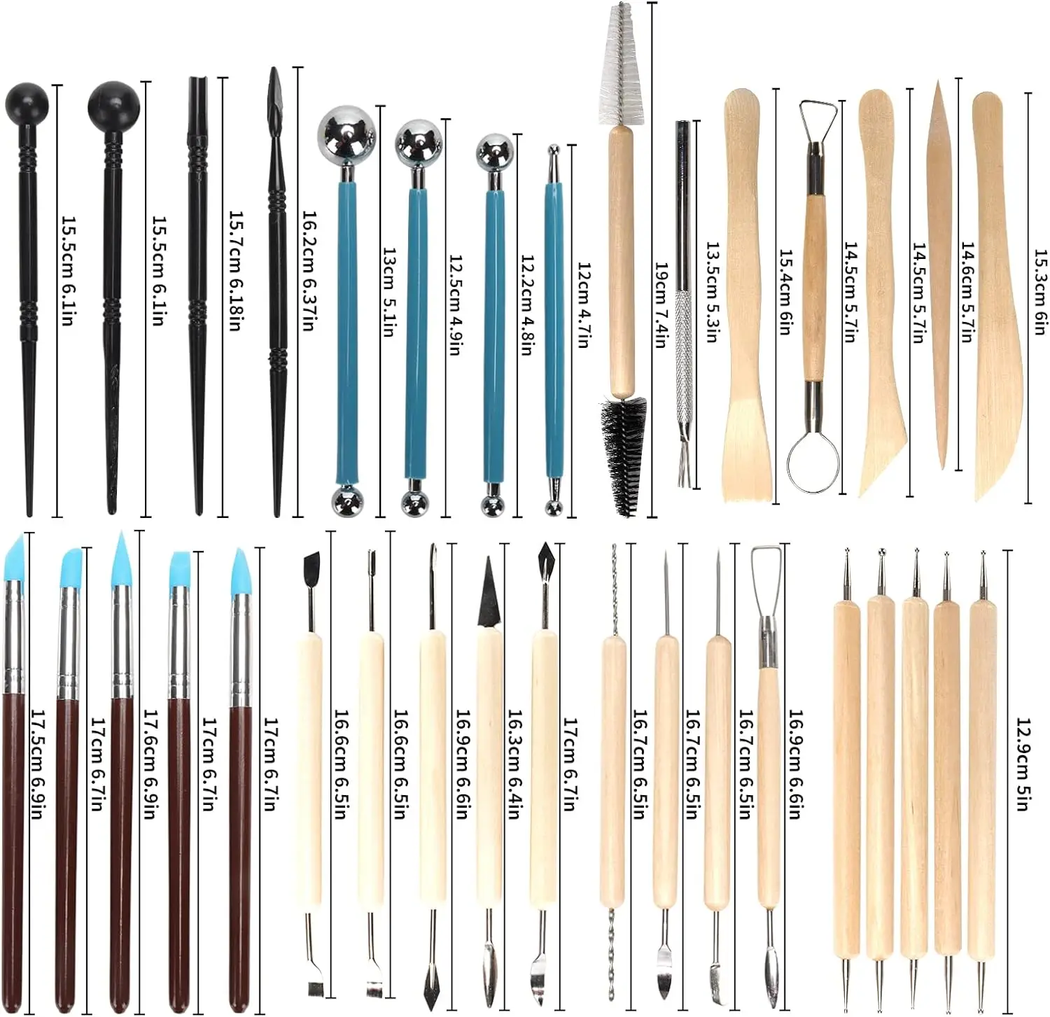 8-61PCS Pottery Tool Set - Cer - Wood Chisel Set recension och pris