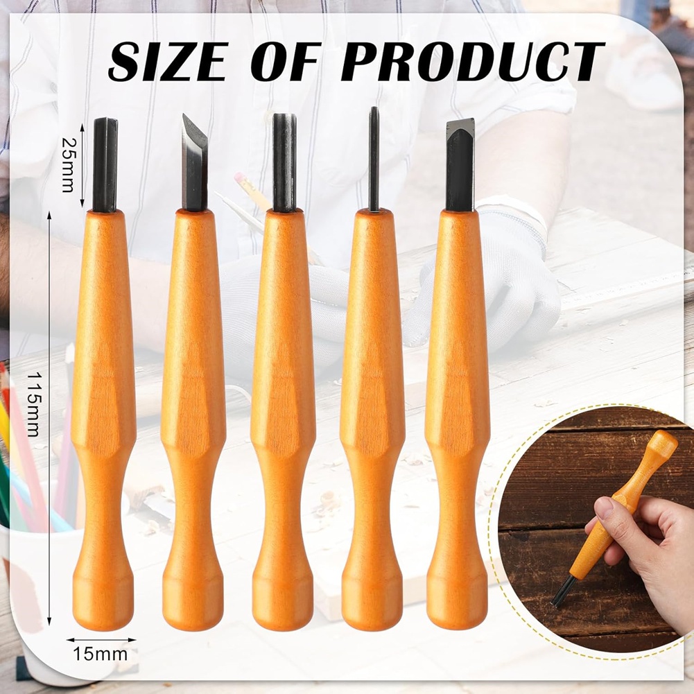 5 Pcs Linocut Carving Tools Se - Wood Chisel Set recension och pris